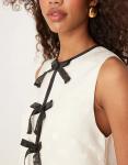 Мини-платье с бантом Sister Jane цвета слоновой кости - фото 2