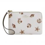 COACH Кожаный клатч с угловой молнией - фото