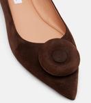 Балетки из замши с бантом Aquazzura, Espresso - фото 5