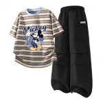 Детская спортивная футболка с круглым вырезом Disney, hello синий золото+dihu long hook-and-loop sea mist фиолетовый - фото 9