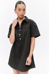 Мини-Платье-Рубашка с короткими рукавами Monki, черный - фото 2