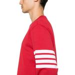 4 Bar Stripe Cotton T shirt THOM BROWNE, красный - фото 6
