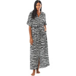 Пляжное платье Vince Camuto Zebra Belted Maxi Dress Cover-Up, черный - фото