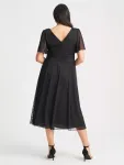Платье Scarlett & Jo Victoria Angel Sleeve Midi, черный - фото 4