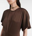 Атласное платье миди Keany Isabel Marant, бронзовый - фото 4