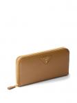 Большой кошелек Prada на молнии, коричневый - фото 4