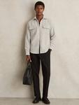 Камбер рубашка Regular Fit из хлопка Reiss, Soft Grey Melange - фото 4