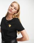 Черная футболка с сердечками Only - фото 3
