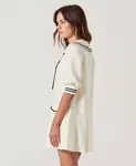 Женское мини-платье с контрастным воротником и бабочкой Modenaire, белый - фото 2