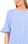 Топ CeCe Ruffle Cuff Embroidered Crew Neck Top, цвет Blue Spritz - фото 3
