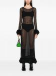 Полупрозрачное платье макси Marine Serre, черный - фото