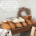 Ботинки Fireside by Dearfoams Women's Riverland Shearling Fur Lined Mini Ankle Boot with Platform Slipper, Sand - фото 3