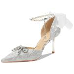 Ainer-cat Ainer cat Slim Heel High Heels 8cm Women's Silver - фото 3
