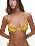 Верх бикини Pull&Bear T-shirt Bikini Top, цвет dark yellow/mottled yellow - фото 4