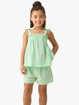 Детские шорты из пике в клетку Angel & Rocket, Green/White - фото 3