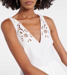 Хлопковое платье миди Broderie anglaise Valentino, Bianco - фото 4