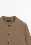 Кардиган Massimo Dutti BUTTONED LONG SLEEVE WITH CREW NECK, Brown - фото 7