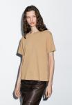 Футболка Massimo Dutti CREW NECK WITH SHORT SLEEVES, Camel - фото