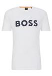 Футболка мужская BOSS с контрастным логотипом, белый - фото