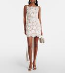 Мини-платье с кружевом и бантом Self-Portrait, белый - фото 2