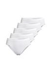 Трусы миди, набор из 5 шт в тонкую рубчик -con-ta-, белый - фото