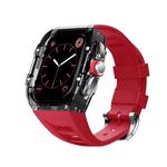 IBOANN Часы Strap Apple Compatibility Silicone Material, Pin buckle [transparent + green strap] - фото 6