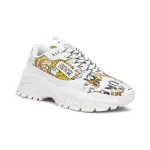 Кроссовки с добавлением кожи Versace, белый - фото