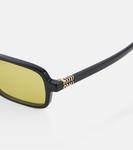 Прямоугольные солнцезащитные очки Miu Regard Miu Miu, Black/Green - фото 2