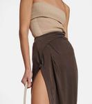 Юбка миди La Jupe Espelho JACQUEMUS, коричневый - фото 4