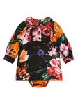 Платье с цветочным принтом Dolce & Gabbana Kids, черный - фото