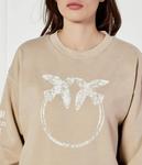 Свитер миндело Relaxed fit Pinko, желтый - фото 4