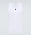 Вышитый хлопковый жилет Prada, белый - фото