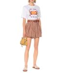 Полосатые хлопковые шорты Chloé, Amberbrown - фото 2