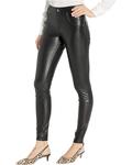 Брюки HUE Leatherette Leggings, черный - фото
