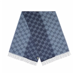 Шарф Gg Rib Knit GUCCI, синий - фото 3