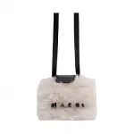 MARNI Wool One Shoulder Crossbody Earphone Case Women's White - фото 4