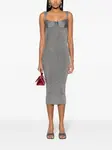 Платье макси в рубчик GCDS, серый - фото 2