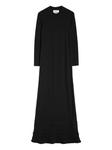 Jil Sander платье макси с оборками, черный - фото
