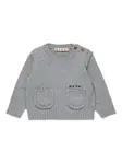 Свитер с вышитым логотипом Marni Kids, серый - фото