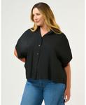 Топ Lela Oversized Cupro большого размера ESTELLE, Black - фото 2