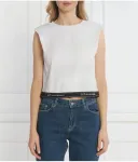 Топ cropped fit Ea7, белый - фото