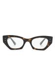 Ray-Ban очки Zena в геометричной оправе, коричневый - фото