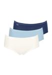 Трусы миди Basic+ 3 шт. в упаковке Sloggi, мультиколор - фото