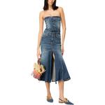 Бандо-платье из денима PINKO, синее - фото 4