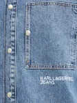 Джинсовая рубашка с карманами Karl Lagerfeld Jeans, синий - фото 4