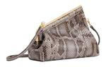 FENDI Первая Python Skin One Shoulder Crossbody Clutch Small Women's Dark Gray - фото 2