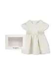 Платье с вышитым логотипом KARL LAGERFELD KIDS, белый - фото 3