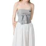 Лонгслив с логотипом MIU MIU, серый - фото 3