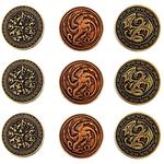 Набор из 9 металлических монет Дракона RGFK - фото