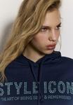 Худи Stradivarius WITH RHINESTONES, Dark Blue - фото 3